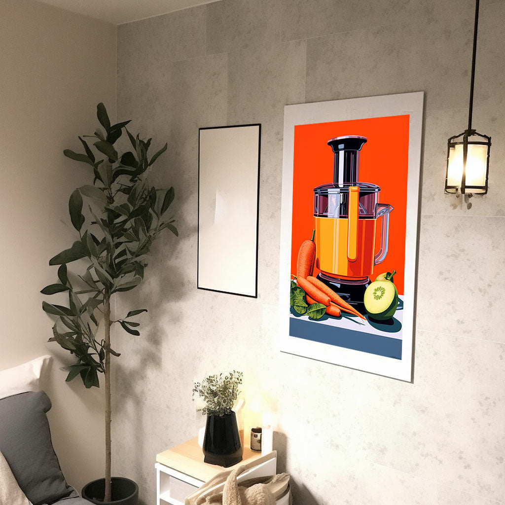 野菜のアートポスター廊下配置イメージ