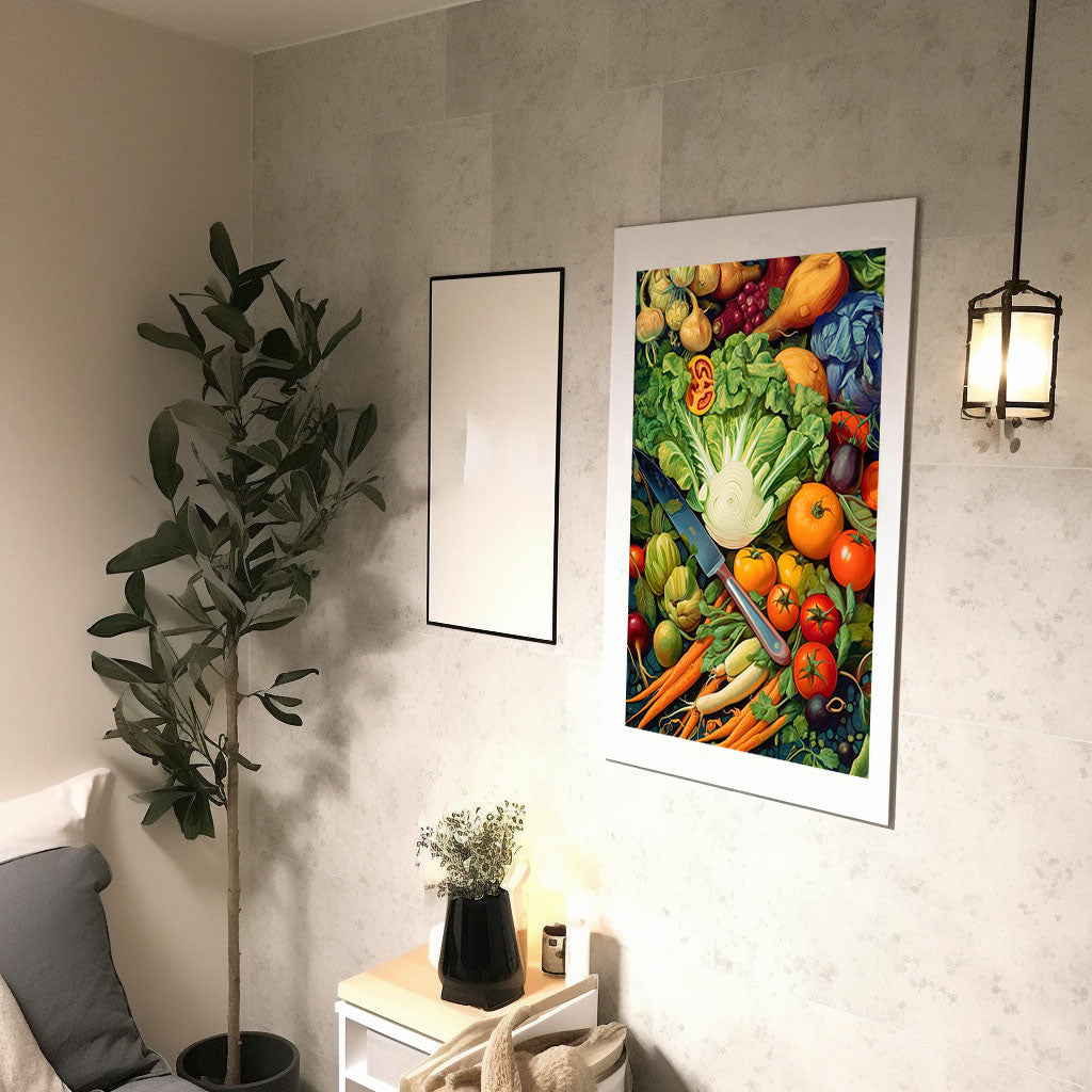 野菜のアートポスター廊下配置イメージ