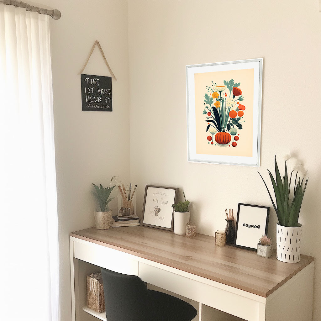 野菜のアートポスター机配置イメージ