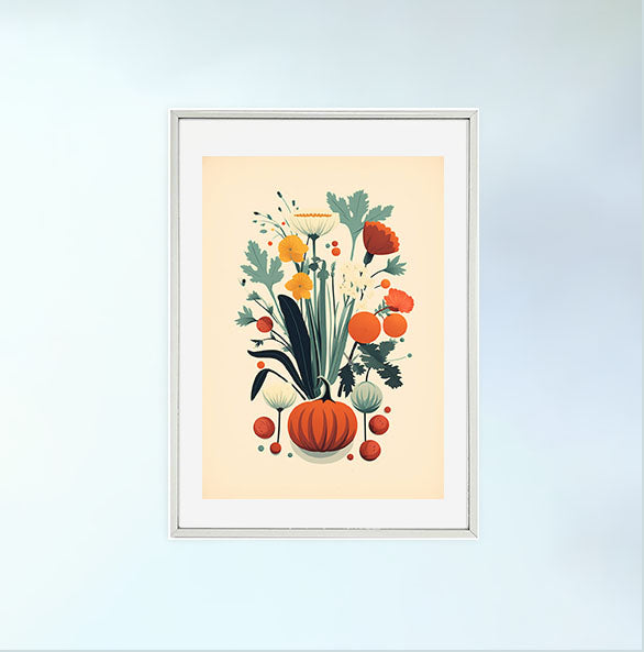 野菜のアートポスター銀フレームあり