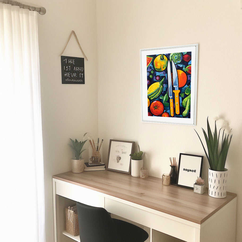 野菜のアートポスター机配置イメージ