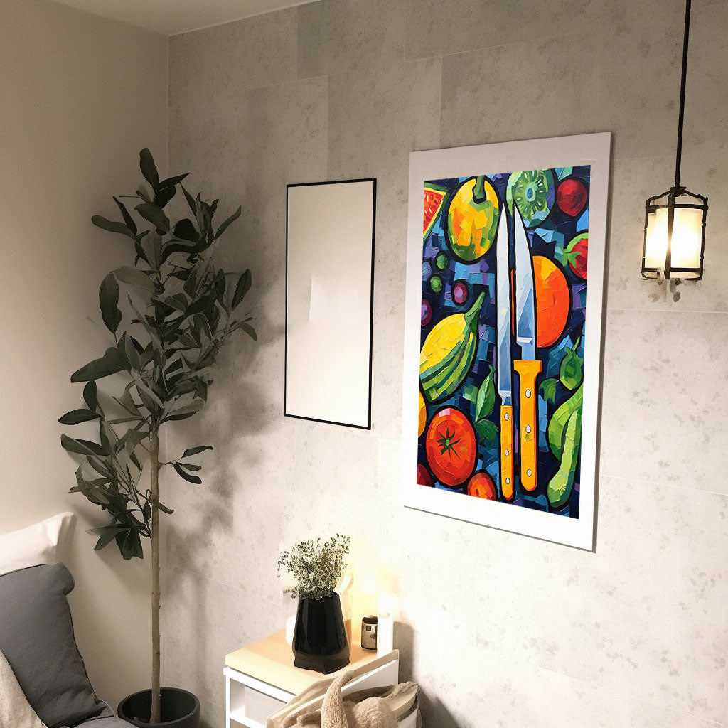 野菜のアートポスター廊下配置イメージ