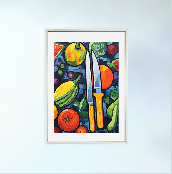 野菜のアートポスター銀フレームあり