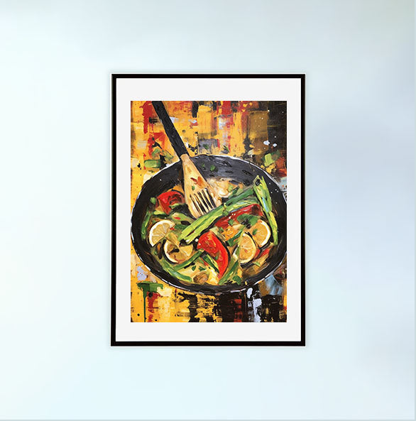 野菜のアートポスター黒フレームあり
