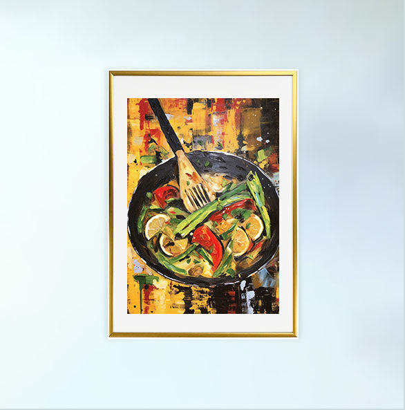 野菜のアートポスター金フレームあり