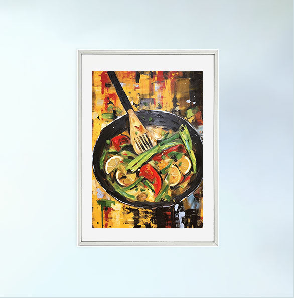 野菜のアートポスター銀フレームあり