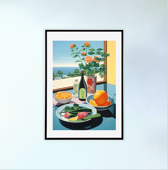 野菜のアートポスター黒フレームあり