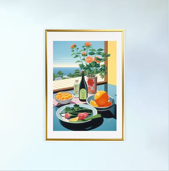 野菜のアートポスター金フレームあり
