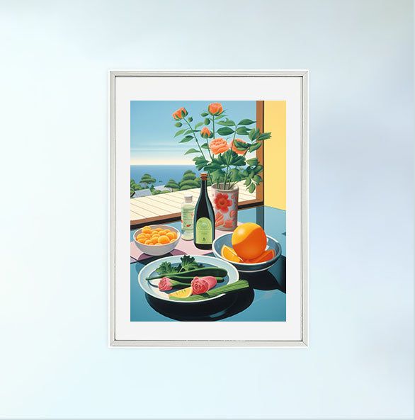 野菜のアートポスター銀フレームあり