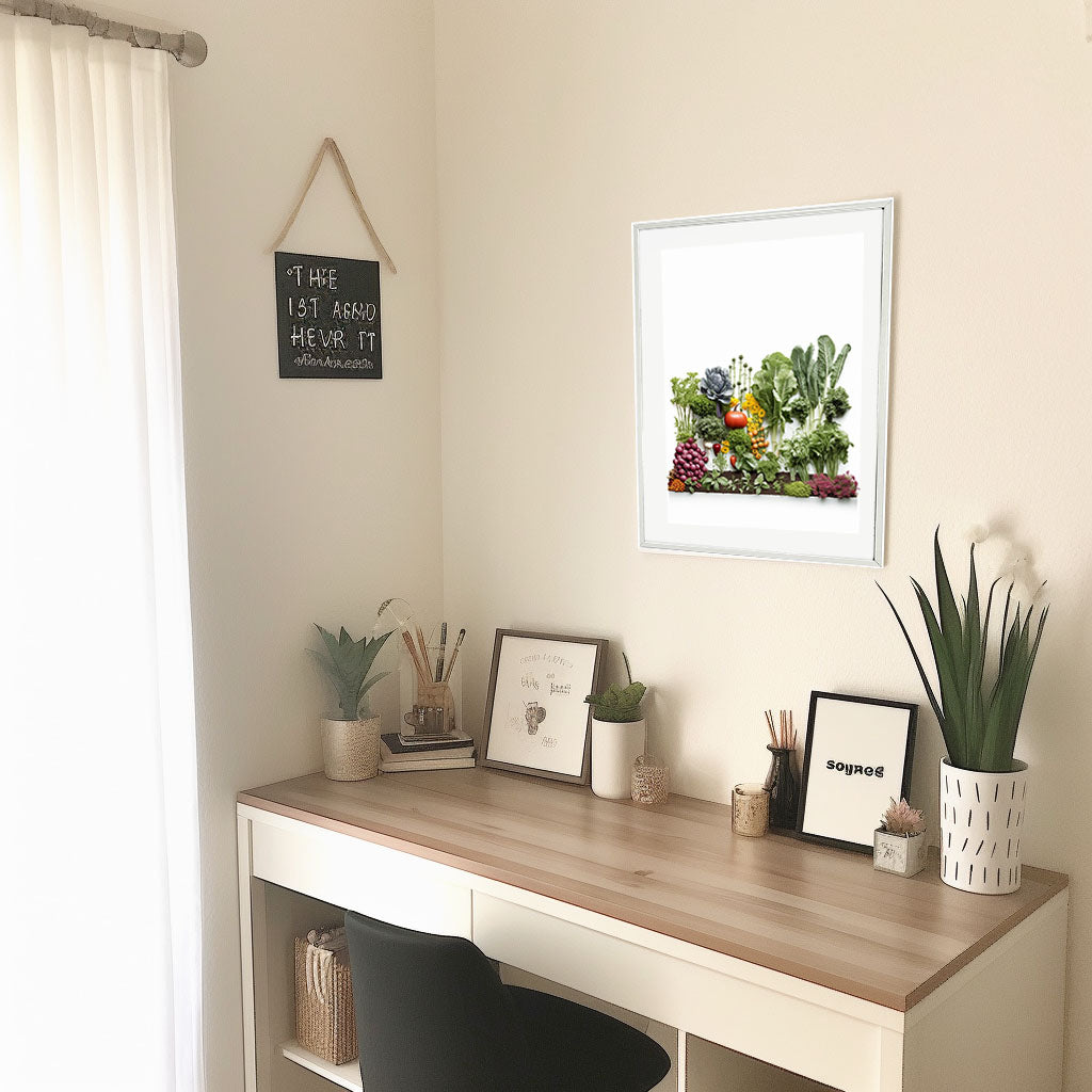 野菜畑のアートポスター机配置イメージ