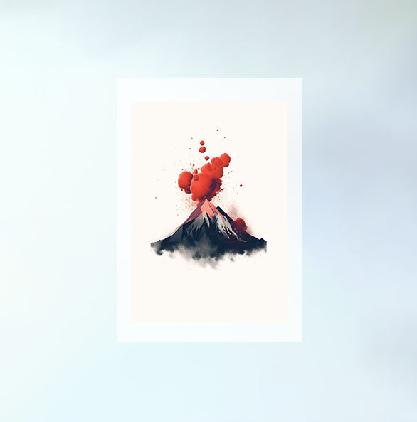 火山のアートポスター原画のみ設置イメージ