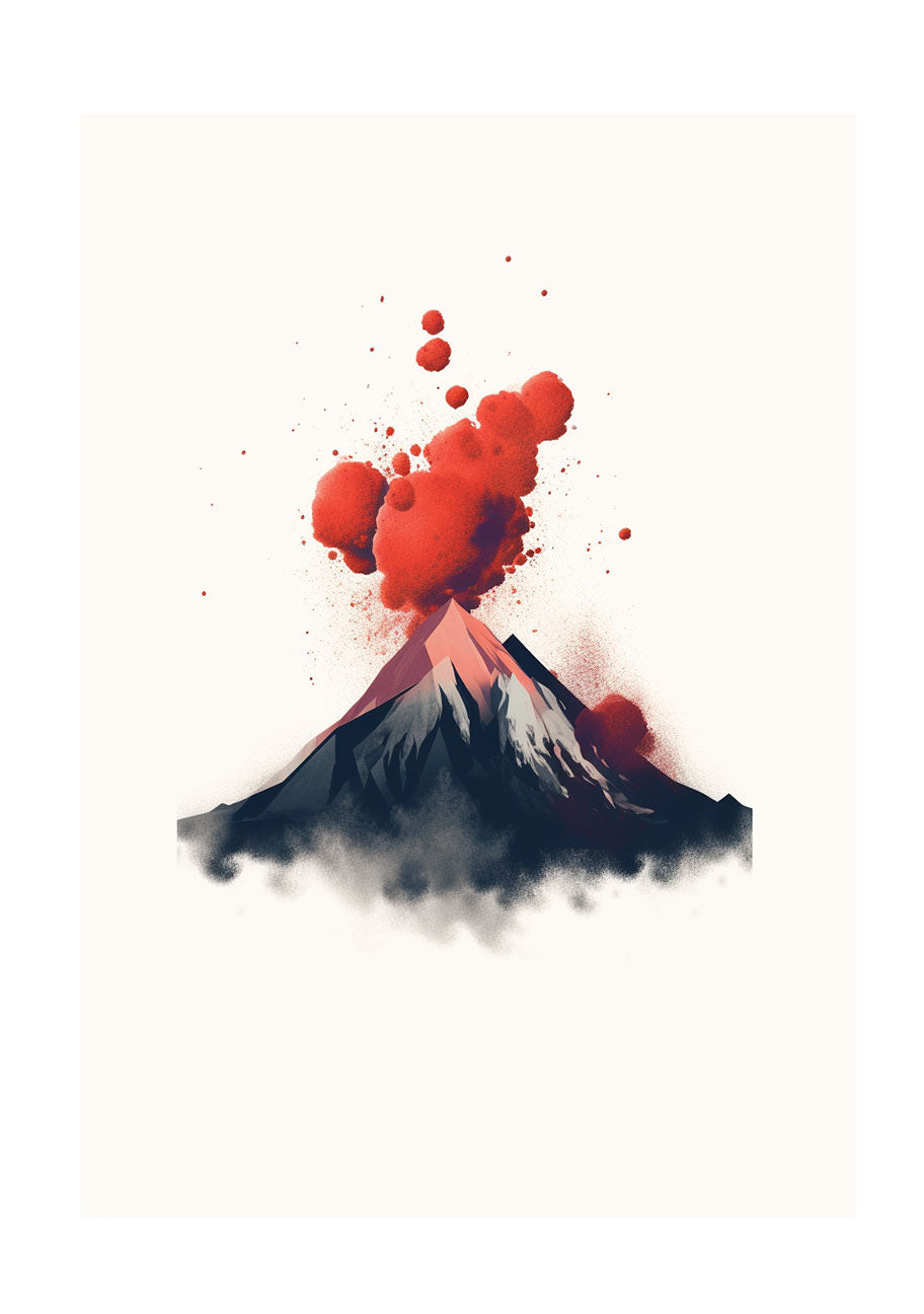 火山のアートポスター原画のみ