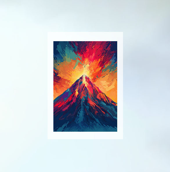火山のアートポスター原画のみ設置イメージ