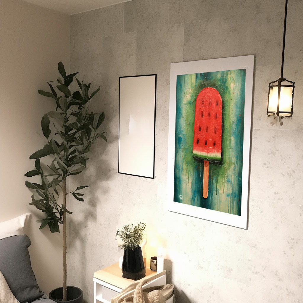 すいかのアートポスター廊下配置イメージ