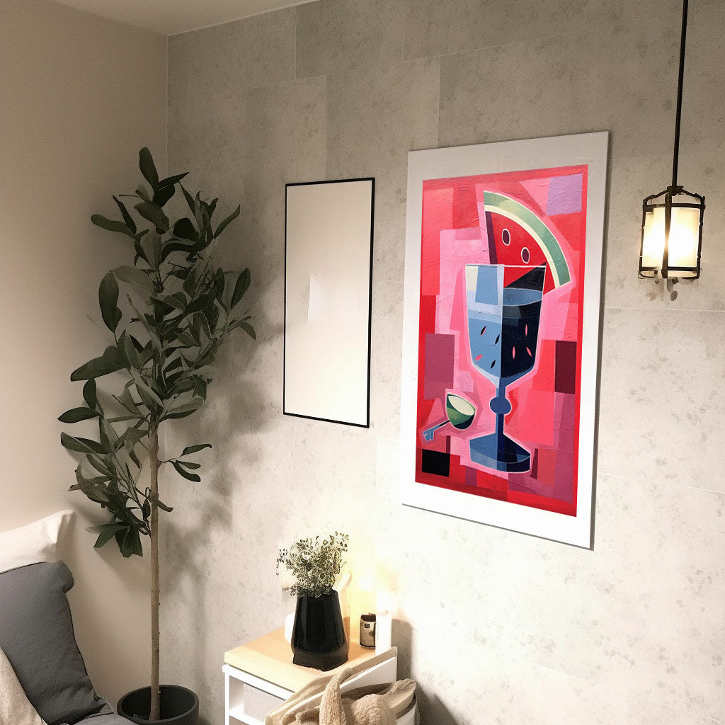 すいかのアートポスター廊下配置イメージ