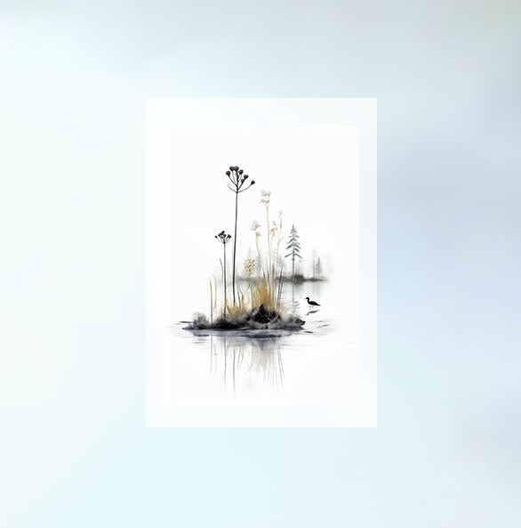 沼地のアートポスター原画のみ設置イメージ