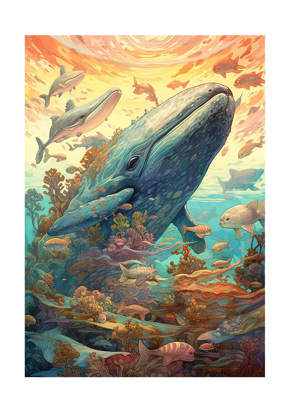 クジラのアートポスター原画のみ