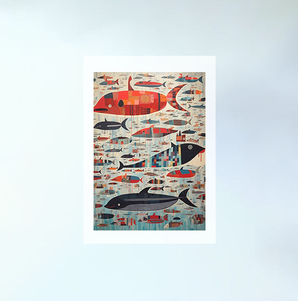 クジラのアートポスター原画のみ設置イメージ