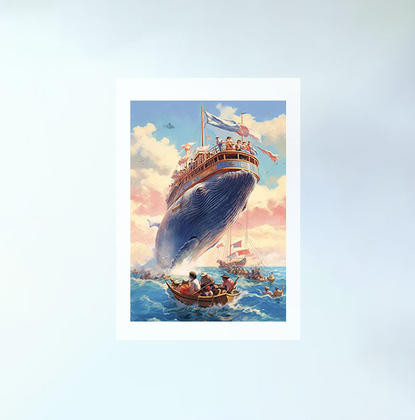 クジラのアートポスター原画のみ設置イメージ