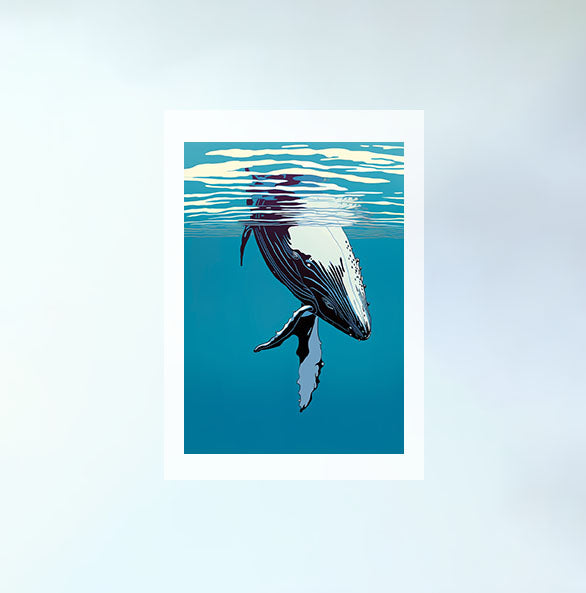 クジラのアートポスター原画のみ設置イメージ