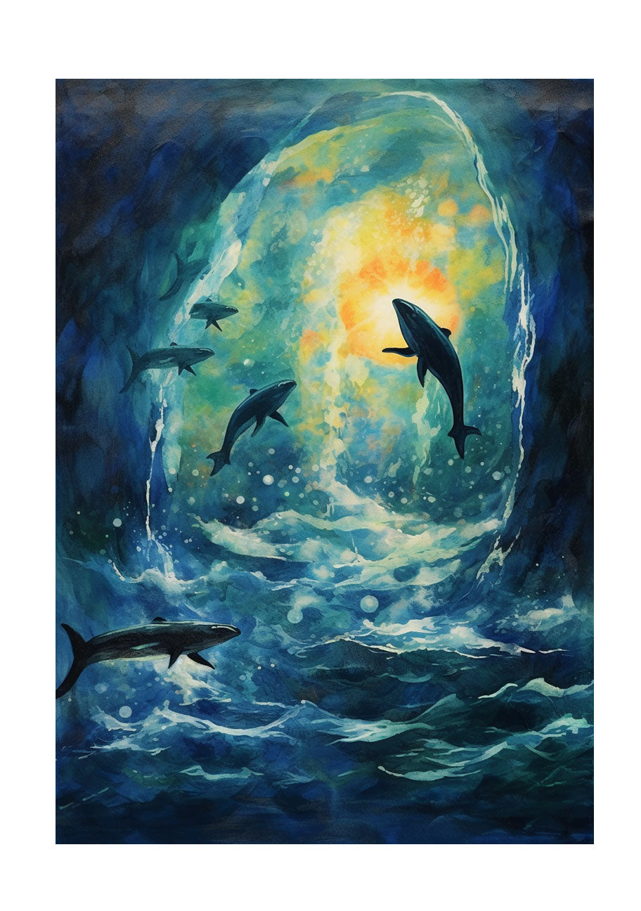 クジラのアートポスター原画のみ