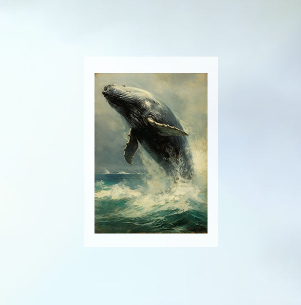 クジラのアートポスター原画のみ設置イメージ