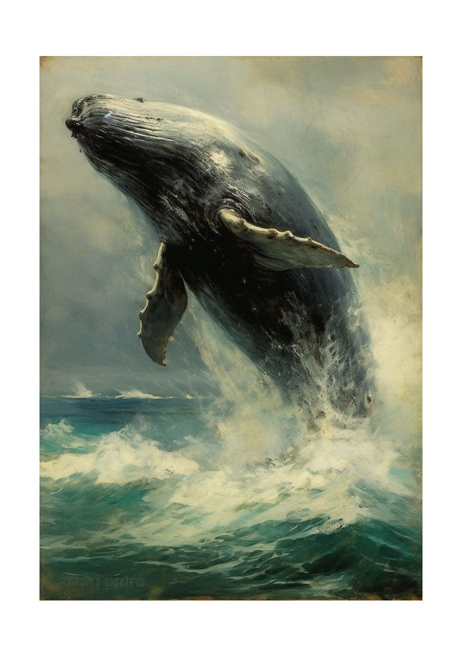 クジラのアートポスター原画のみ