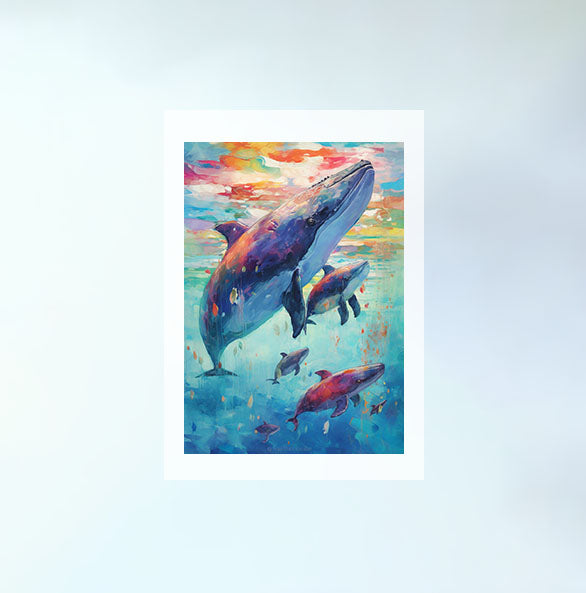 クジラのアートポスター原画のみ設置イメージ