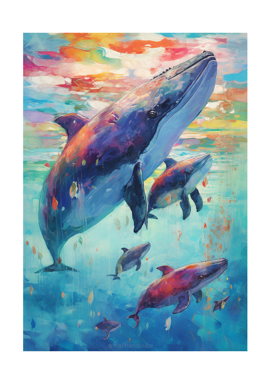 クジラのアートポスター原画のみ
