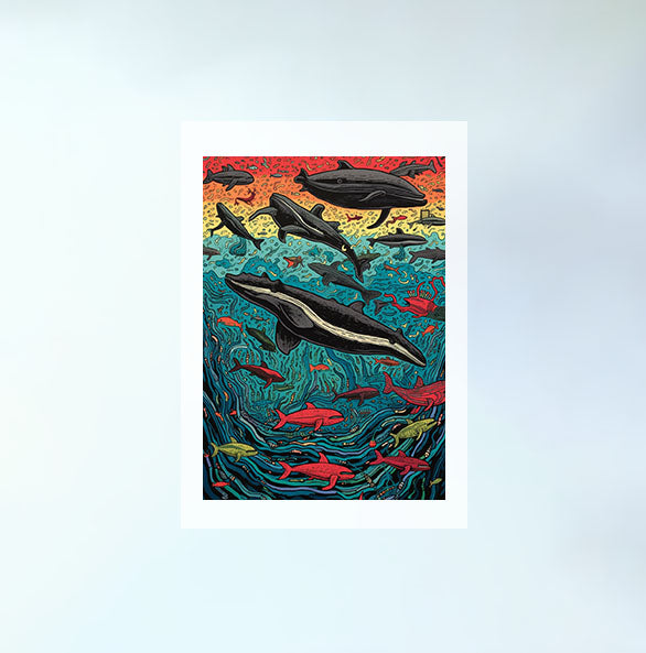 クジラのアートポスター原画のみ設置イメージ