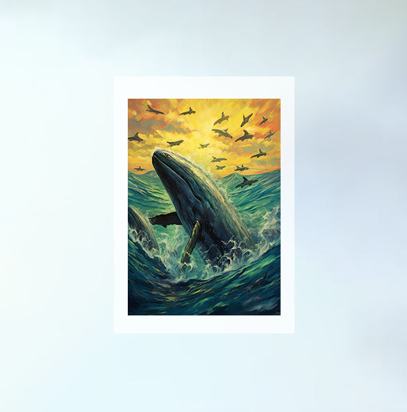 クジラのアートポスター原画のみ設置イメージ