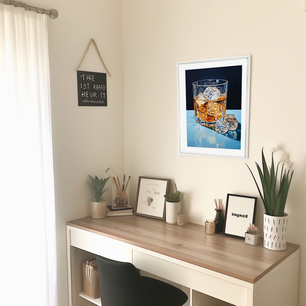 ウィスキーのアートポスター机配置イメージ