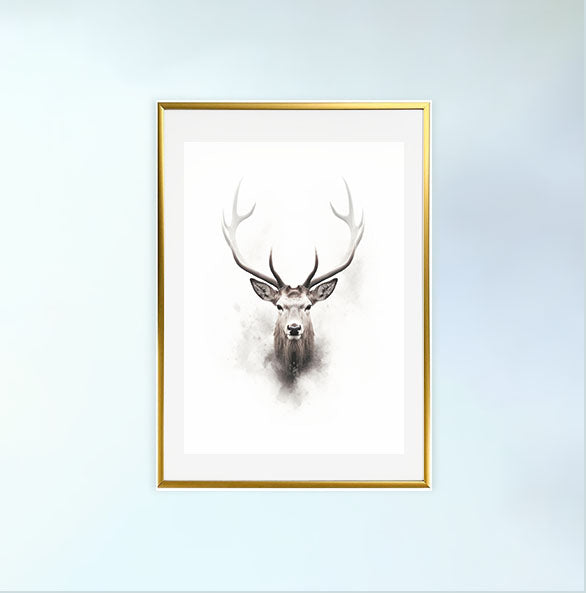 野生動物のアートポスター金フレームあり
