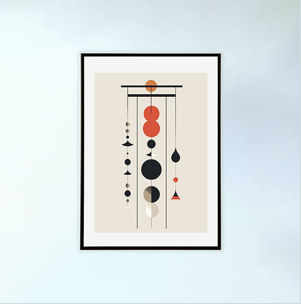 風鈴のアートポスター黒フレームあり