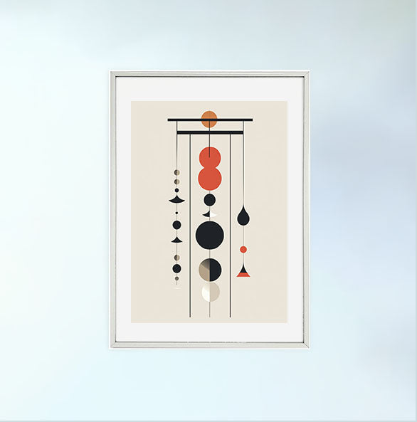 風鈴のアートポスター銀フレームあり