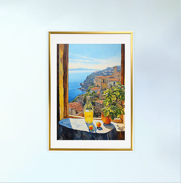 窓のアートポスター金フレームあり
