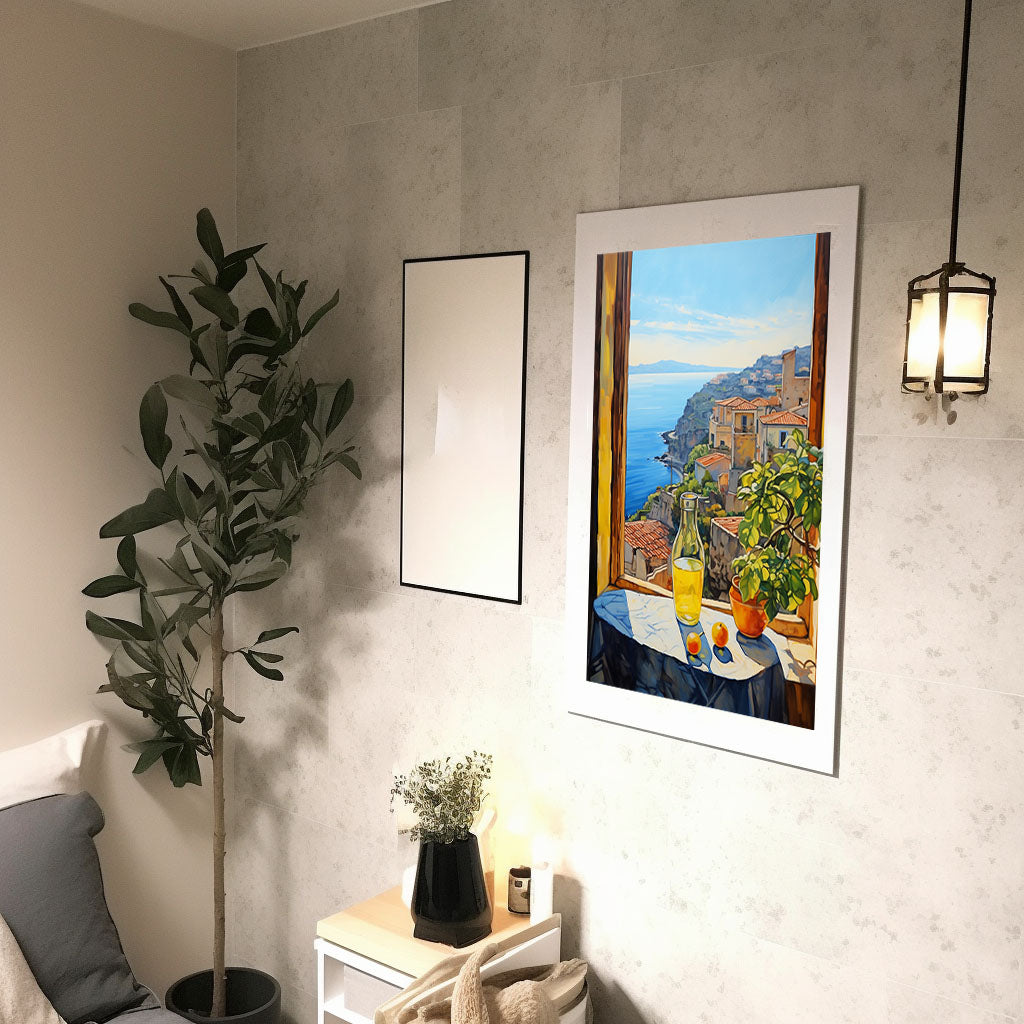 窓のアートポスター廊下配置イメージ