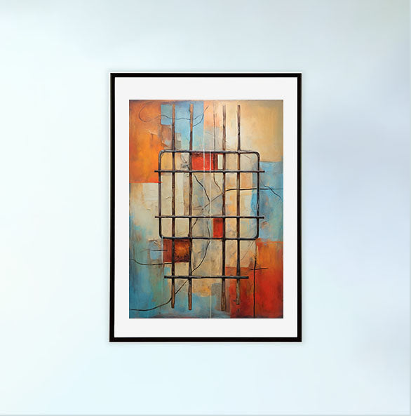 窓のアートポスター黒フレームあり