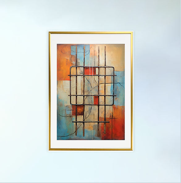 窓のアートポスター金フレームあり