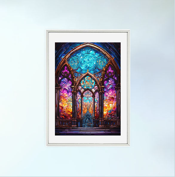 窓のアートポスター銀フレームあり