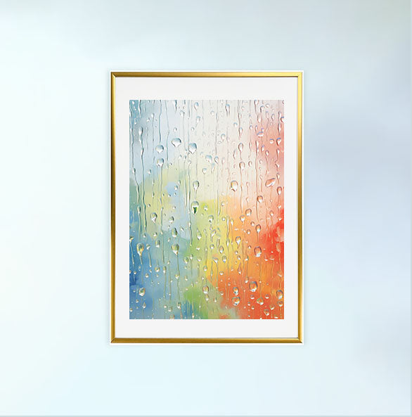 窓のアートポスター金フレームあり