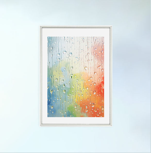 窓のアートポスター銀フレームあり