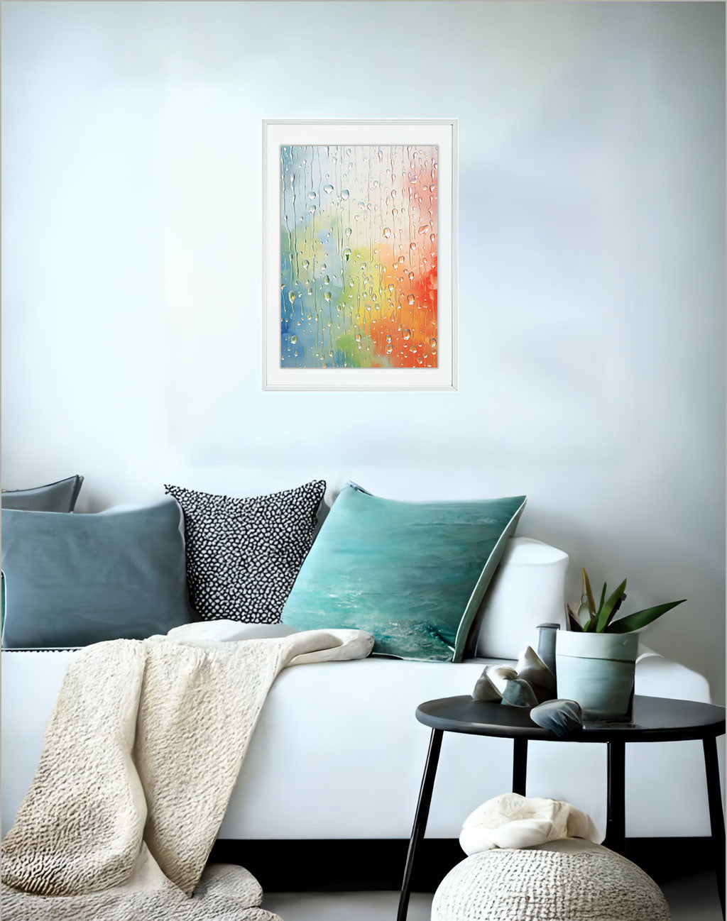 窓のアートポスターソファ配置イメージ