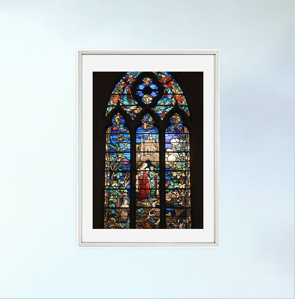 窓のアートポスター銀フレームあり