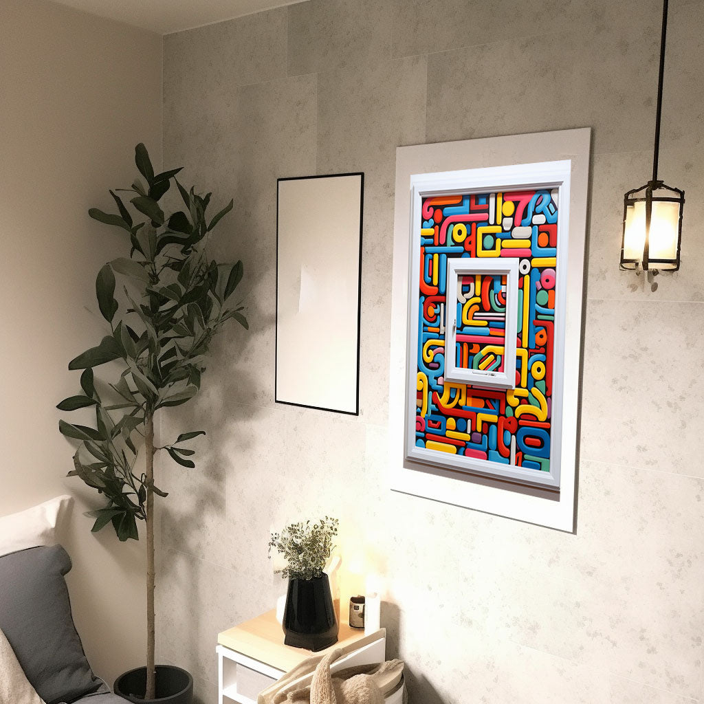 窓のアートポスター廊下配置イメージ