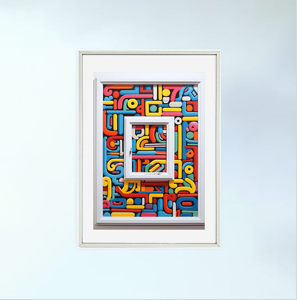 窓のアートポスター銀フレームあり