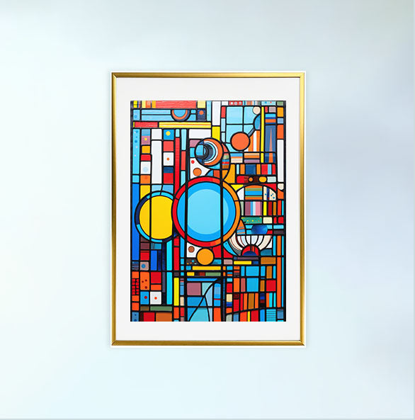 窓のアートポスター金フレームあり