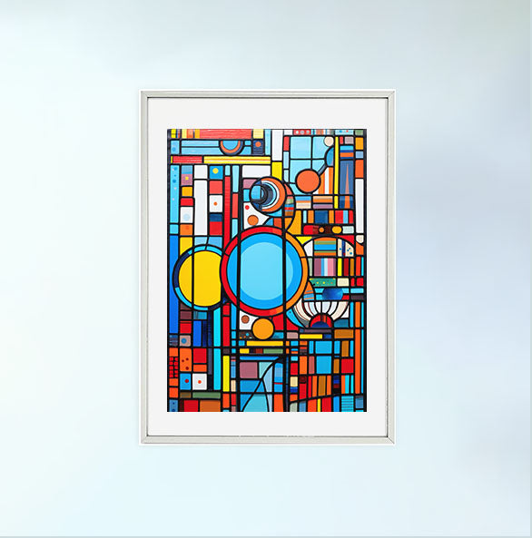 窓のアートポスター銀フレームあり