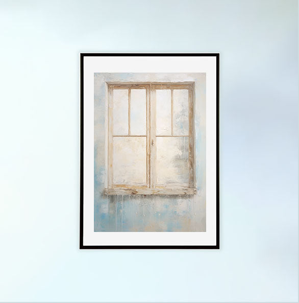 窓のアートポスター黒フレームあり