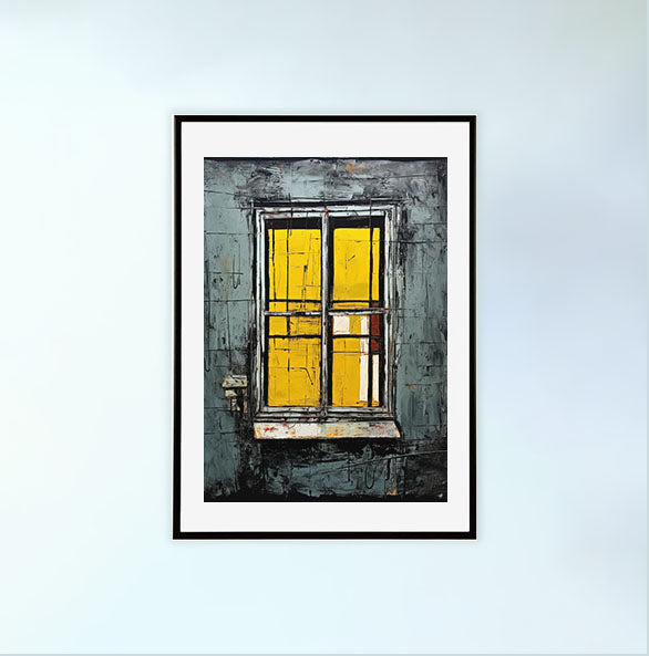 窓のアートポスター黒フレームあり